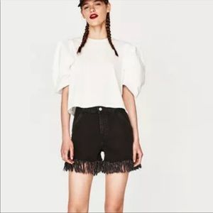 Zara | Trafaluc Black Denim Bermuda Shorts | Sz 02